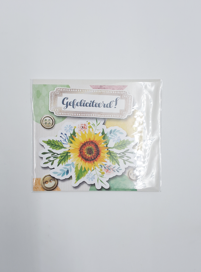 Vierkante wenskaart "Gefeliciteerd!" (F04095)