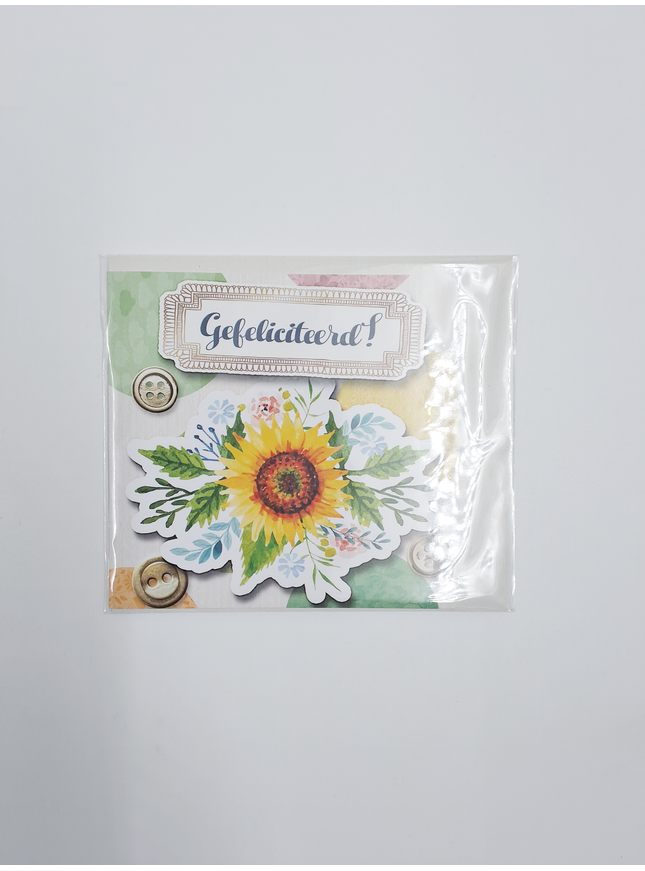 Vierkante wenskaart "Gefeliciteerd!" (F04095)