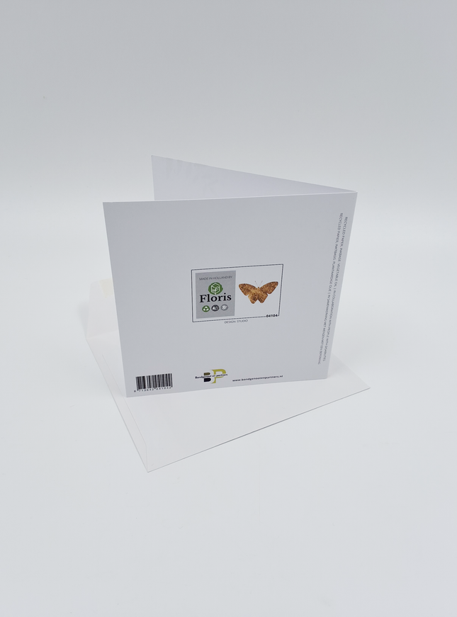 Carte de vœux carrée avec un papillon doré