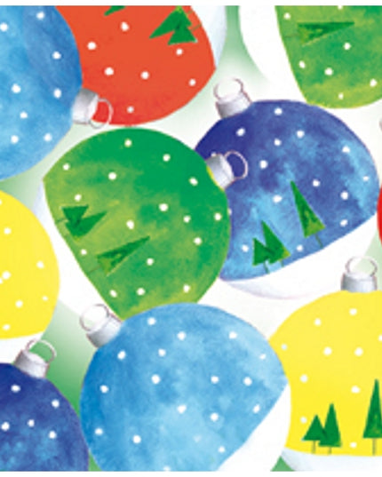 Square Christmas card Christmas balls color