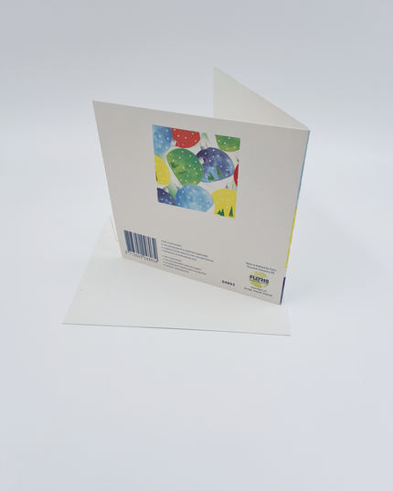 Square Christmas card Christmas balls color