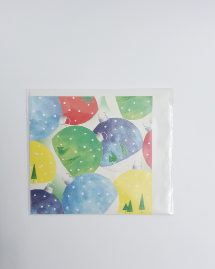 Square Christmas card Christmas balls color
