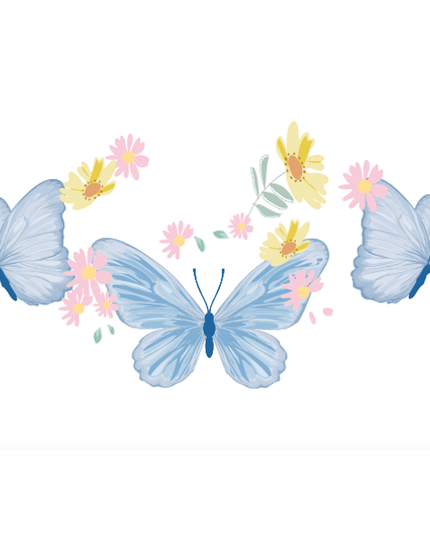 Carte de vœux papillons bleus