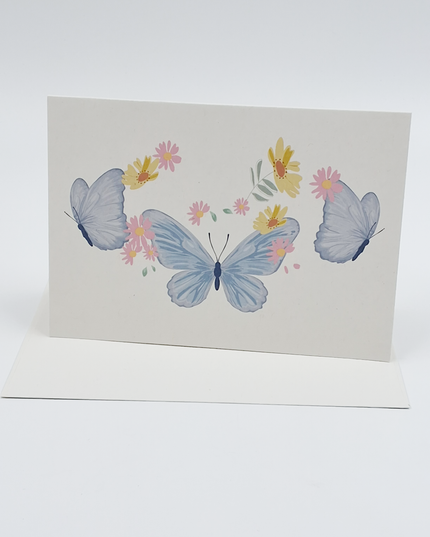Carte de vœux papillons bleus