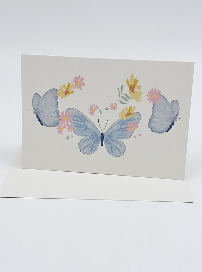Wenskaart blauwe vlinders (F10004)