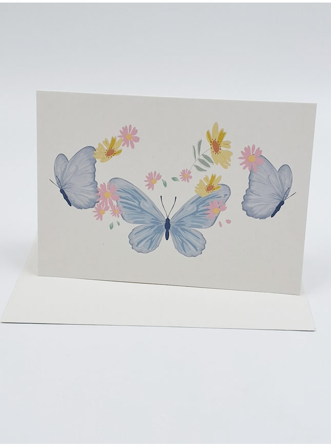 Wenskaart blauwe vlinders (F10004)