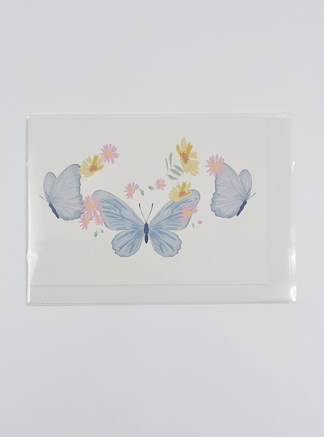 Wenskaart blauwe vlinders (F10004)