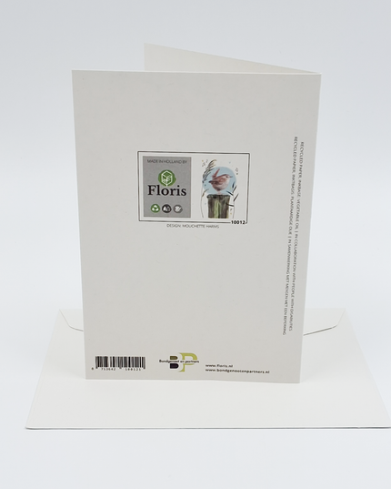 Greeting card bird on tree trunk (F10012)
