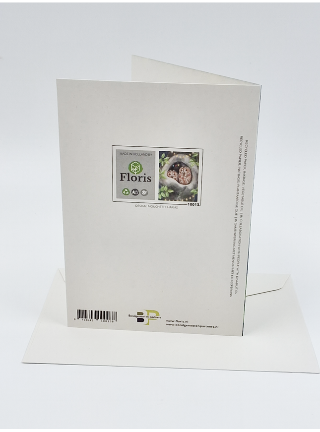 Wenskaart uil in boom (F10013)