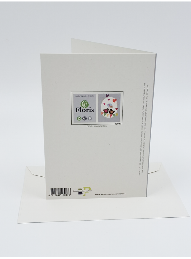 Wenskaart vogels en hartjes (F10017)