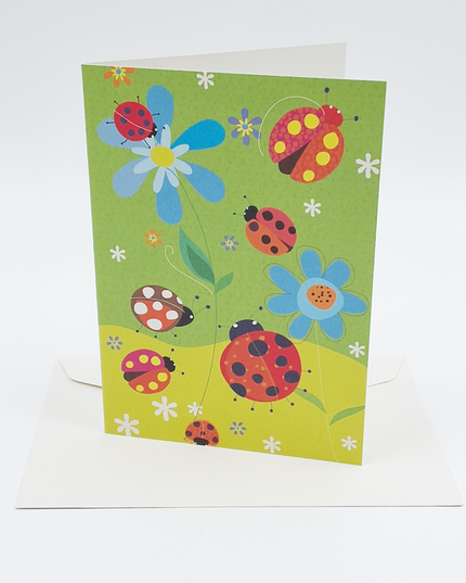 Greeting Card Ladybugs (F10020)