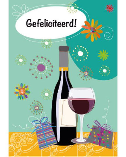Greeting card congratulations bottle of wine (F10024)