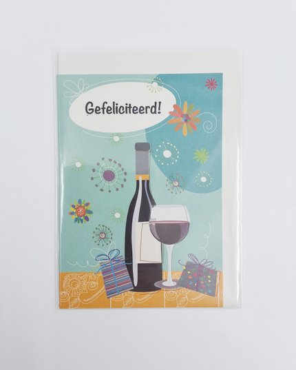 Greeting card congratulations bottle of wine (F10024)