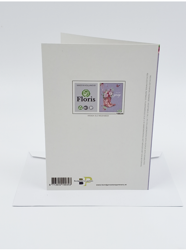 Carte d'anniversaire avec une botte