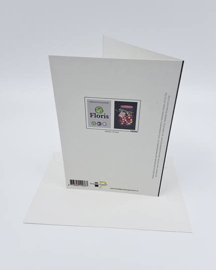 Greeting card jar with hearts (F10036)