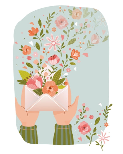 Wenskaart envelop met bloemen (F10043)