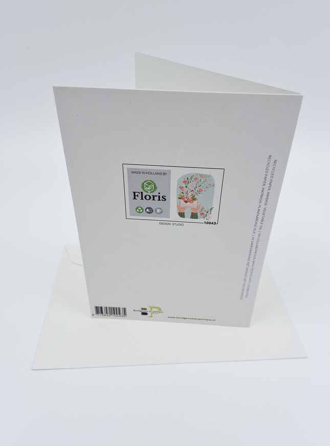 Wenskaart envelop met bloemen (F10043)