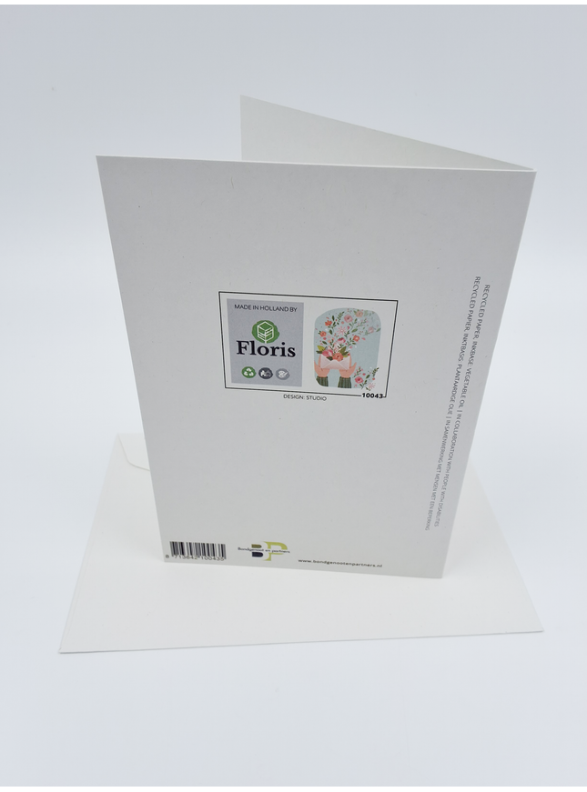 Wenskaart envelop met bloemen (F10043)