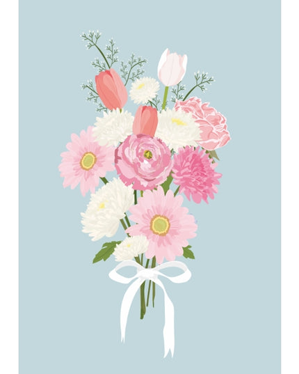 Wenskaart bosje bloemen (F10044)