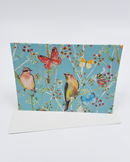 Greeting card birds and butterflies (F10049)