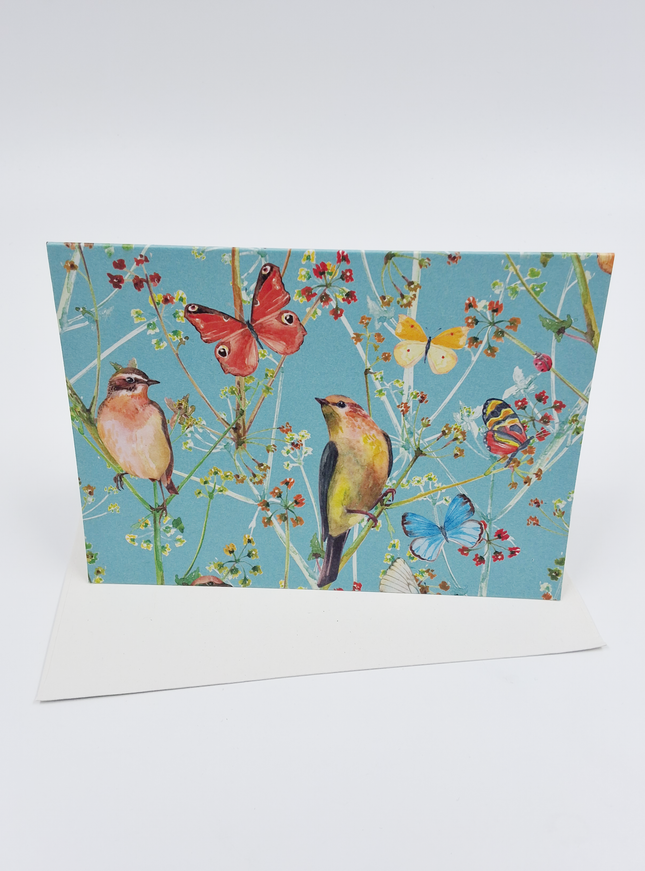 wenskaart vogels en vlinders (F10049)