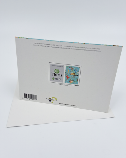 Greeting card birds and butterflies (F10049)