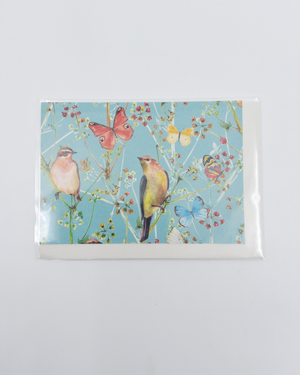 Greeting card birds and butterflies (F10049)