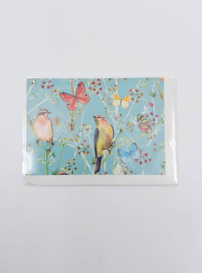 wenskaart vogels en vlinders (F10049)