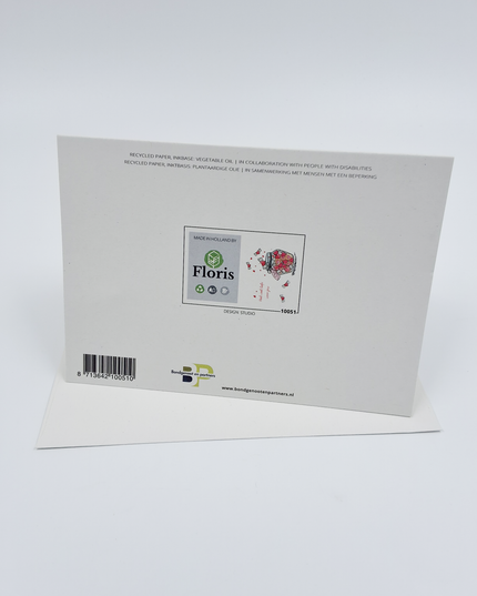 Wenskaart potje hartjes (F10051)