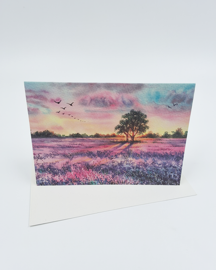 Greeting card purple heather (F10056)