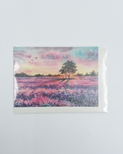 Greeting card purple heather (F10056)