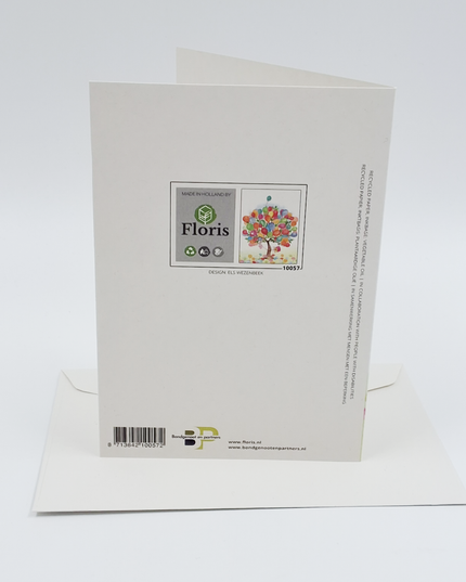 Greeting card tree full of balloons (F10057)
