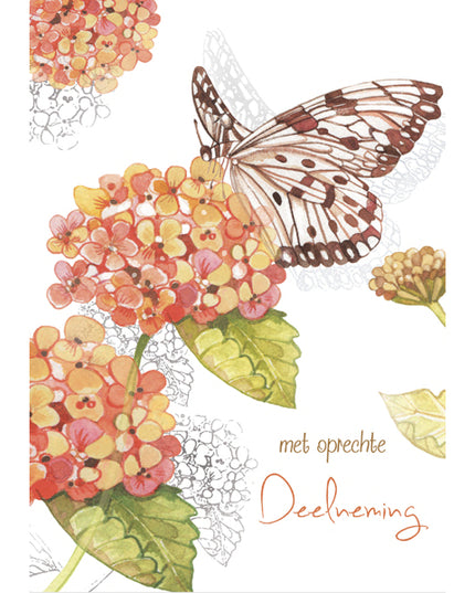 Greeting card butterfly, with sincere condolences (F10060)