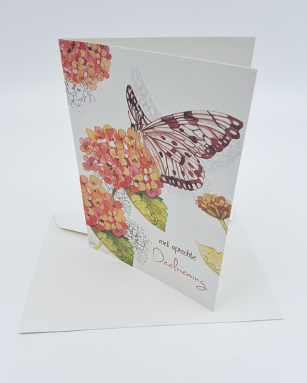 Greeting card butterfly, with sincere condolences (F10060)