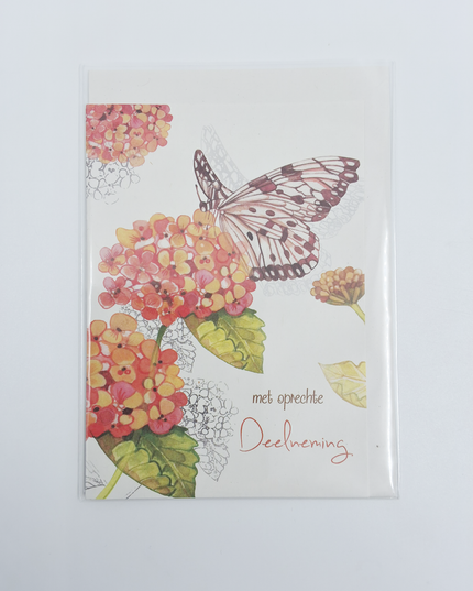 Greeting card butterfly, with sincere condolences (F10060)