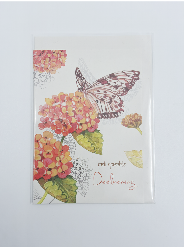 Wenskaart vlinder, met oprechte deelneming (F10060)