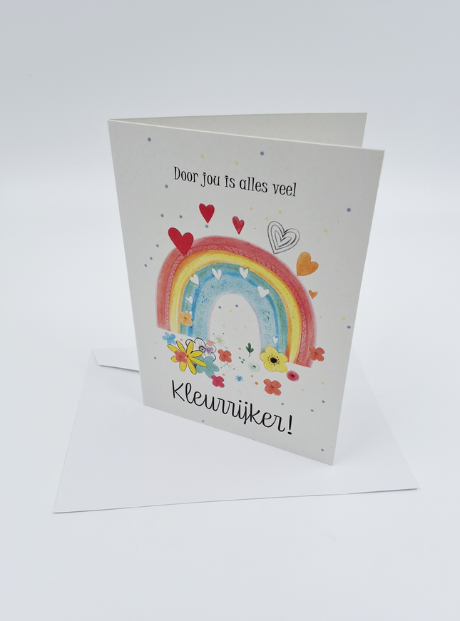 Wenskaart regenboog, kleurrijker (F10063)
