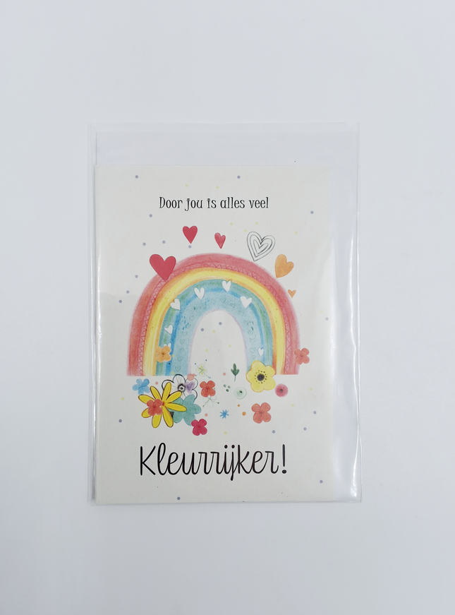Wenskaart regenboog, kleurrijker (F10063)