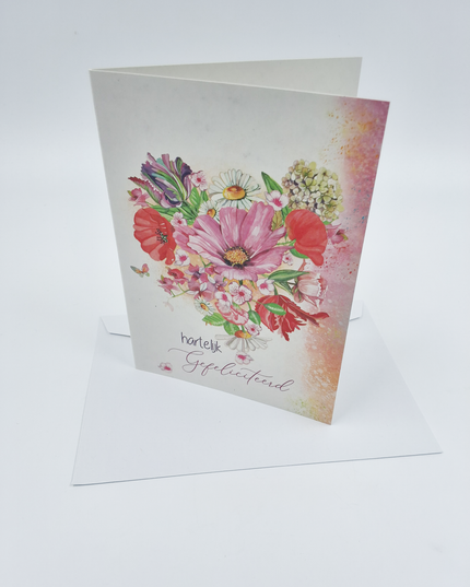 Wenskaart hartelijk gefeliciteerd (F10071)