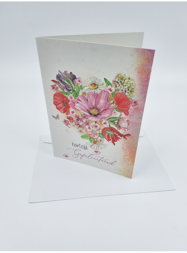 Wenskaart hartelijk gefeliciteerd (F10071)