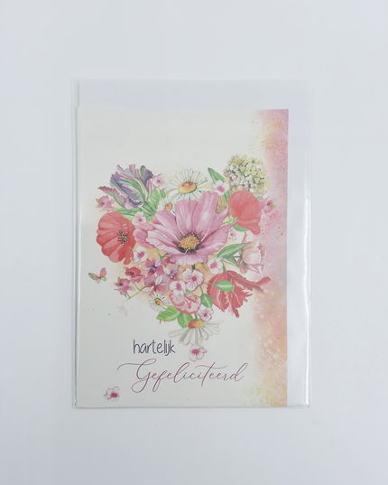 Wenskaart hartelijk gefeliciteerd (F10071)