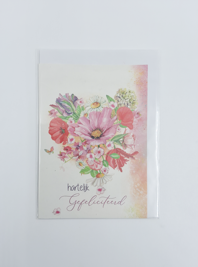 Wenskaart hartelijk gefeliciteerd (F10071)