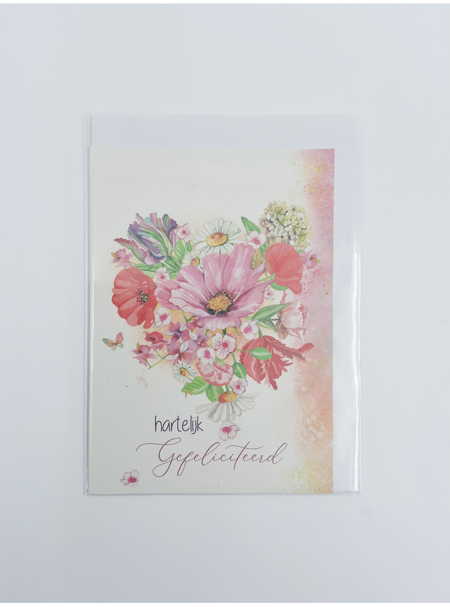 Wenskaart hartelijk gefeliciteerd (F10071)