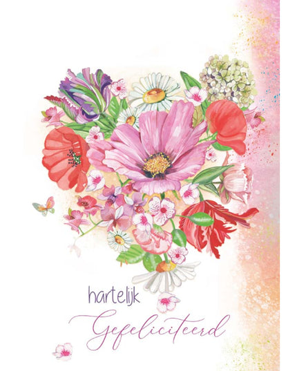 Wenskaart hartelijk gefeliciteerd (F10071)