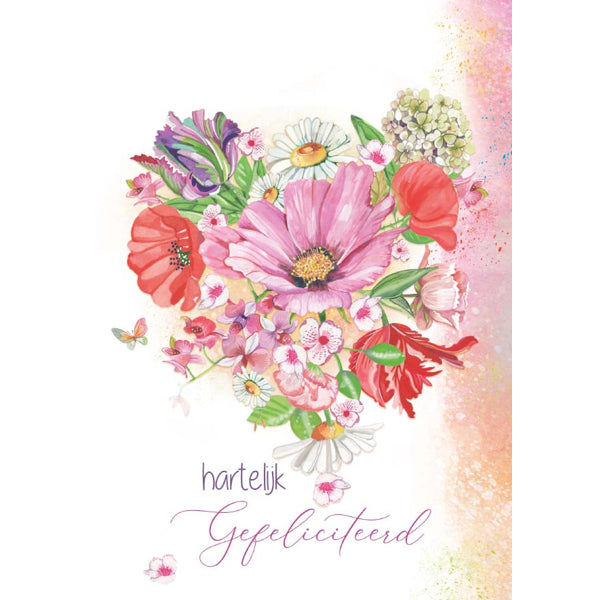 Wenskaart hartelijk gefeliciteerd (F10071)
