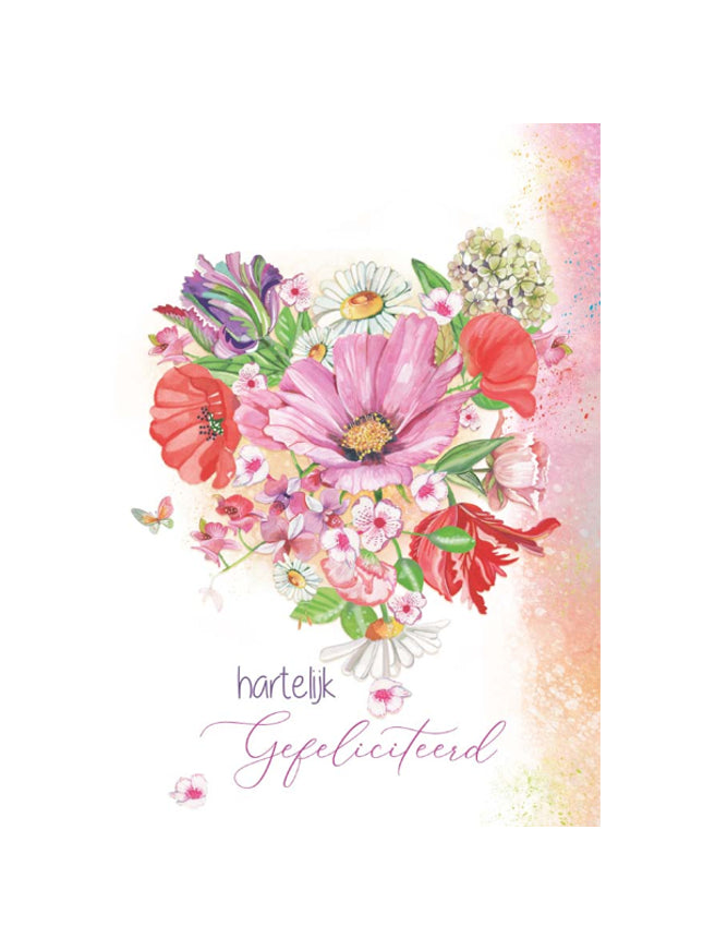 Wenskaart hartelijk gefeliciteerd (F10071)