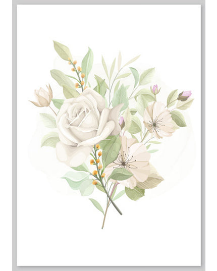 Greeting card white flowers (F10072)