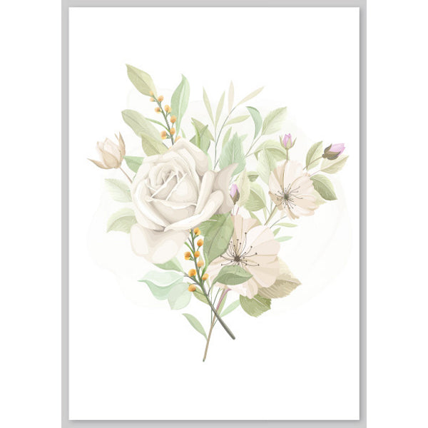 Wenskaart witte bloemen (F10072)