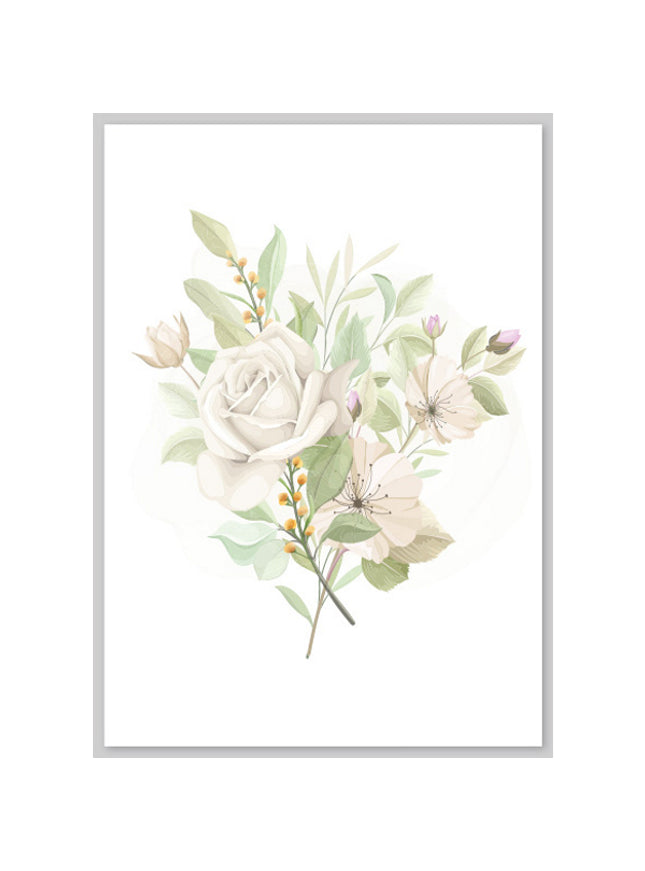 Wenskaart witte bloemen (F10072)