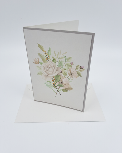 Greeting card white flowers (F10072)